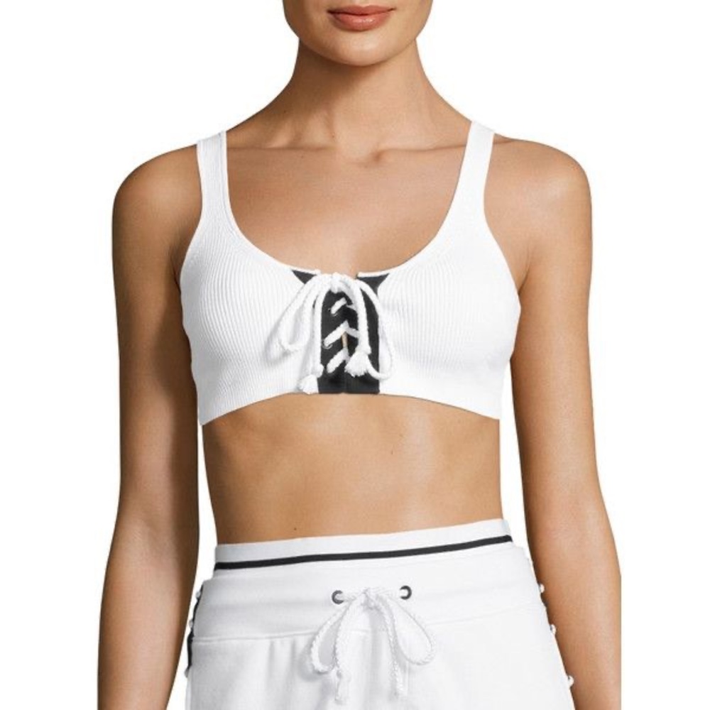 Fenty Puma By Rihanna Ribbed Lace-Up Sports Bra